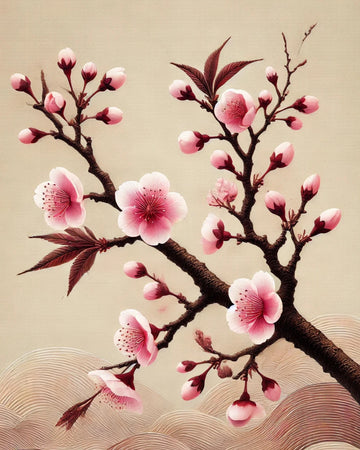 Blossom of the Sakura Cherry Tree - Paint by Numbers