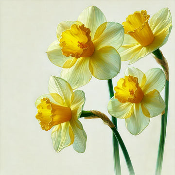 Charming Miniature Yellow Daffodils - Paint by Numbers