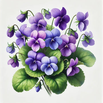 Charming Violet Blossom Bouquet - Paint by Numbers