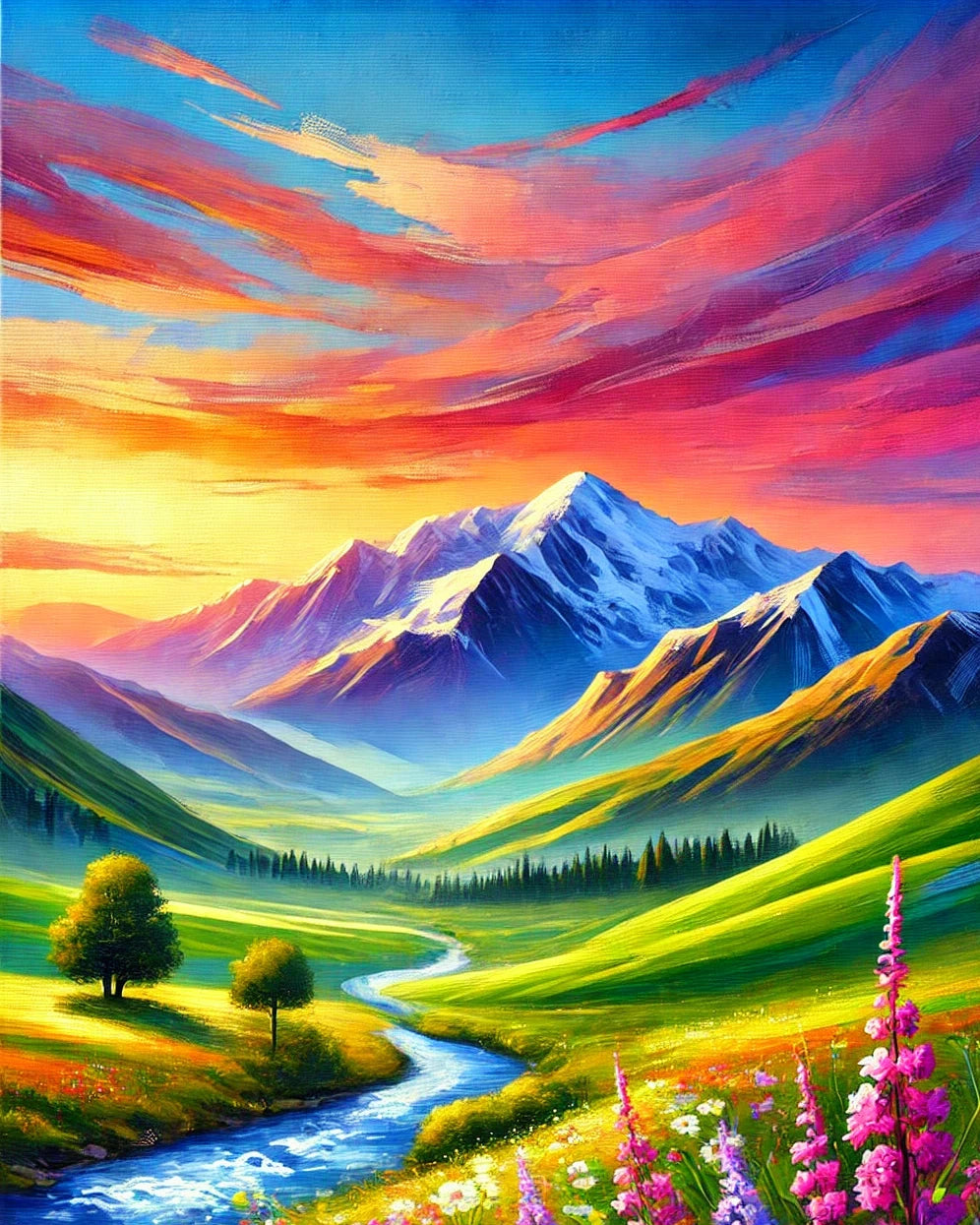 Serene Mountain Reflections - Paint by Numbers