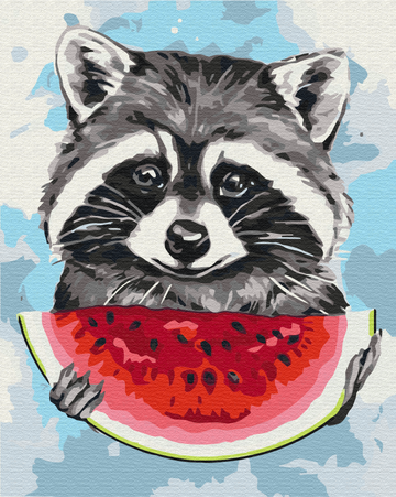 Summer Raccoon - Paint by Numbers