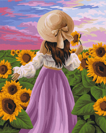 Lady in Sunflowers - Paint by Numbers