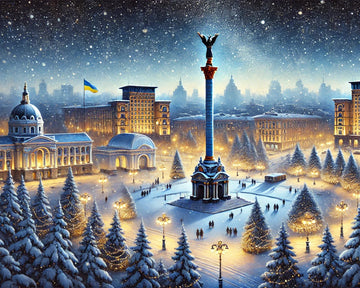 Enchanting Evening at the Snowy Kyiv - Paint by Numbers