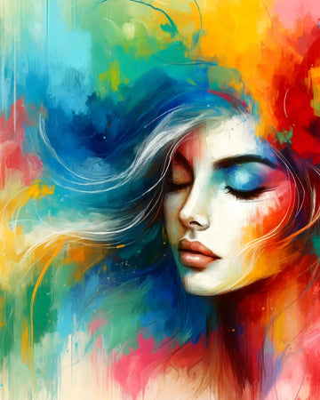 Vibrant Abstract Woman - Paint by Numbers